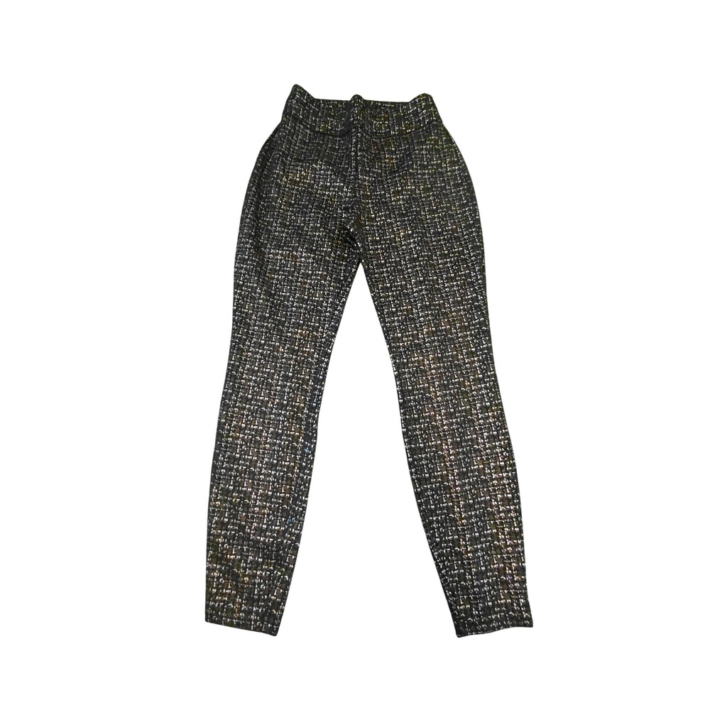 New York & Company Womens Metallic Tweed Print Leggings High Waist Size S